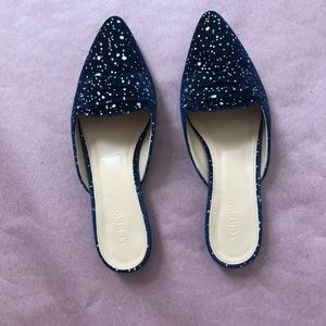 J. Crew Velvet Loafer Mule